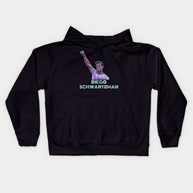 Diego Schwartzman Kids Hoodie by BorodinaAlen